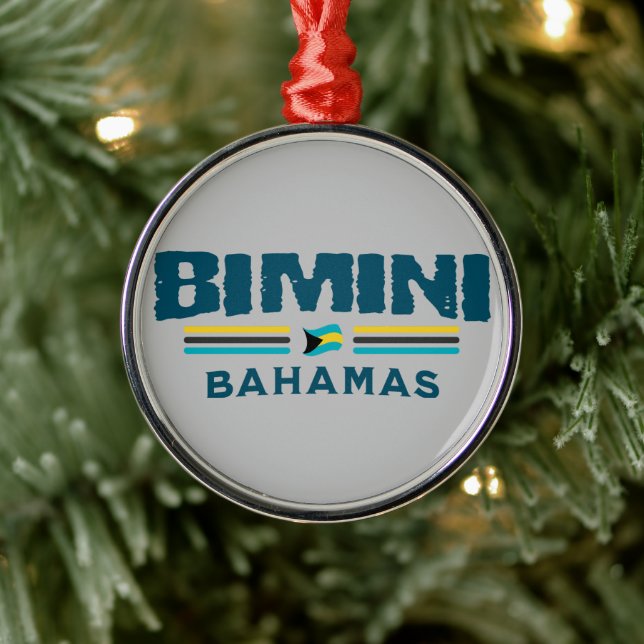 Bahamas Souvenir Gift: Bimini Bahamas Självständig Julgransprydnad Metall (Träd)
