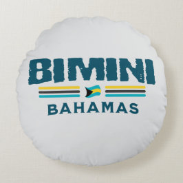 Bahamas Souvenir Gift: Bimini Bahamas Självständig Rund Kudde