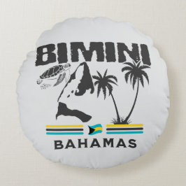 Bahamas Souvenir Gift: Bimini Bahamas Självständig Rund Kudde