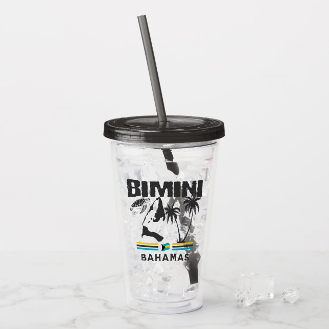 Bahamas Souvenir Gift: Bimini Bahamas Självständig Take Away Mugg (Framsida Ice)