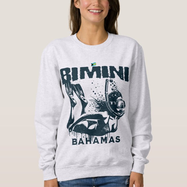Bahamas Souvenir Gift: Bimini Bahamas Snorkeling T Shirt (Framsida)