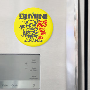 Bahamas Souvenir Gift: Bimini Bahamas Swimming Gri Magnet