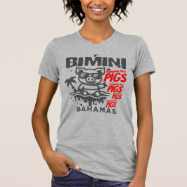 Bahamas Souvenir Gift: Bimini Bahamas Swimming Gri T Shirt