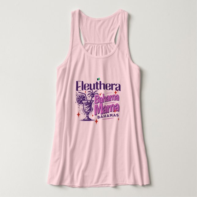 Bahamas Souvenir Gift: Eleuthera Bahama Mamma Linne Med Racerback (Design framsida)