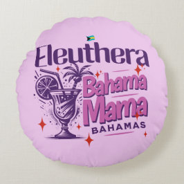 Bahamas Souvenir Gift: Eleuthera Bahama Mamma Rund Kudde