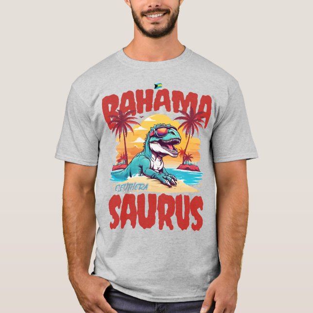 Bahamas Souvenir Gift: Eleuthera Bahama Saurus T Shirt (Framsida)