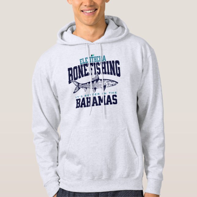 Bahamas Souvenir Gift: Eleuthera Bahamas Bonefish Hoodie (Framsida)