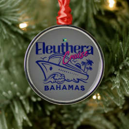 Bahamas Souvenir Gift: Eleuthera Bahamas Cruise Julgransprydnad Metall
