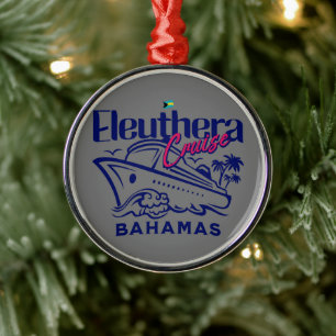 Bahamas Souvenir Gift: Eleuthera Bahamas Cruise Julgransprydnad Metall