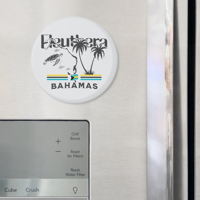 Bahamas Souvenir Gift: Eleuthera Bahamas Flagga Magnet (In Situ (Fridge))