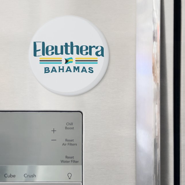 Bahamas Souvenir Gift: Eleuthera Bahamas Flagga Magnet (In Situ (Fridge))