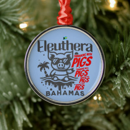 Bahamas Souvenir Gift: Eleuthera Bahamas Grisar Julgransprydnad Metall