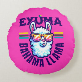Bahamas Souvenir Gift: Exuma Bahamas Bahama Llama Rund Kudde
