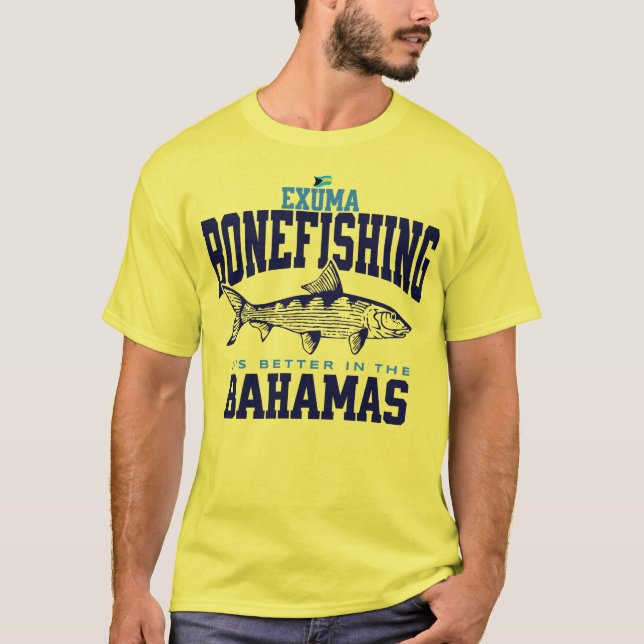 Bahamas Souvenir Gift: Exuma Bahamas Bonefishing T Shirt (Framsida)