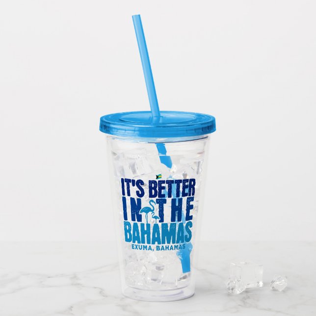 Bahamas Souvenir Gift: Exuma Bahamas Cruise Travel Take Away Mugg (Framsida Ice)
