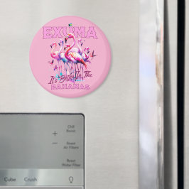 Bahamas Souvenir Gift: Exuma Bahamas Flamingo Magnet