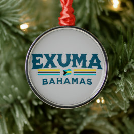 Bahamas Souvenir Gift: Exuma Bahamas Självständigh Julgransprydnad Metall