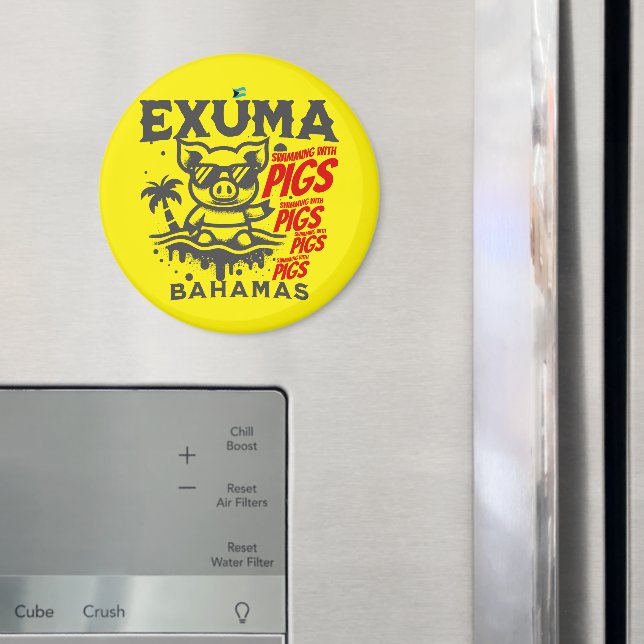 Bahamas Souvenir Gift: Exuma Bahamas Swimming Gris Magnet (In Situ (Fridge))