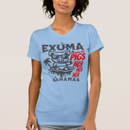 Bahamas Souvenir Gift: Exuma Bahamas Swimming Gris T Shirt