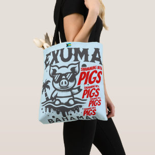 Bahamas Souvenir Gift: Exuma Bahamas Swimming Gris Tygkasse