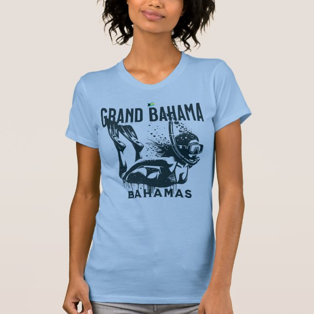 Bahamas Souvenir Gift: Grand Bahama Bahamas Dive T Shirt (Framsida)