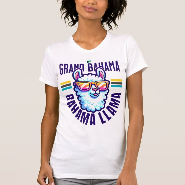 Bahamas Souvenir Gift: Grand Bahama Bahamas Llama T Shirt (Framsida)