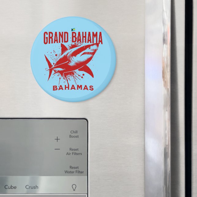 Bahamas Souvenir Gift: Grand Bahama Bahamas Shark Magnet (In Situ (Fridge))