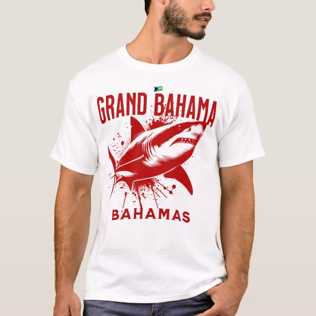 Bahamas Souvenir Gift: Grand Bahama Bahamas Shark T Shirt (Framsida)