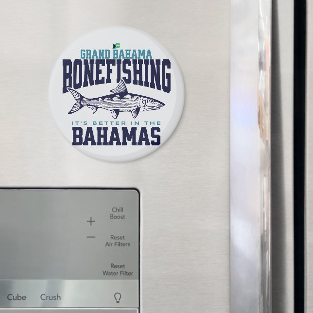 Bahamas Souvenir Gift: Grand Bahama Bonefishing Magnet (In Situ (Fridge))