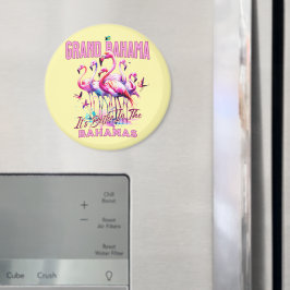 Bahamas Souvenir Gift: Grand Bahama Flamingo Bird Magnet