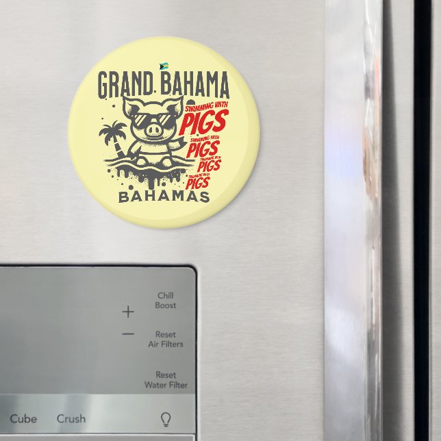 Bahamas Souvenir Gift: Grand Bahama Swimming Grisa Magnet (In Situ (Fridge))