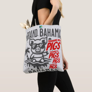 Bahamas Souvenir Gift: Grand Bahama Swimming Grisa Tygkasse
