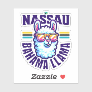 Bahamas Souvenir Gift: Nassau Bahamas Bahama Llama Klistermärken