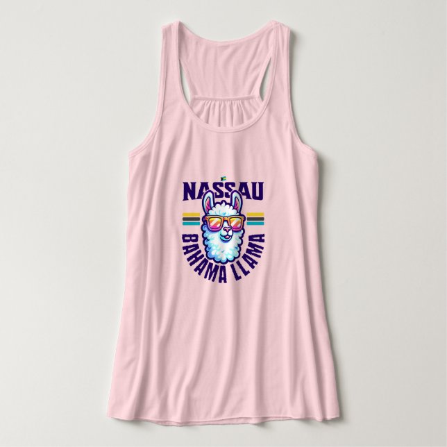 Bahamas Souvenir Gift: Nassau Bahamas Bahama Llama Linne Med Racerback (Design framsida)