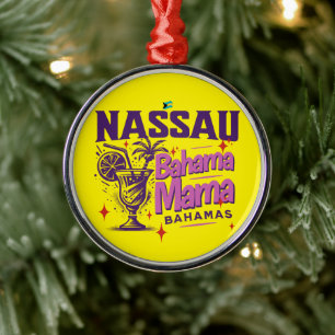 Bahamas Souvenir Gift: Nassau Bahamas Bahama Mamma Julgransprydnad Metall