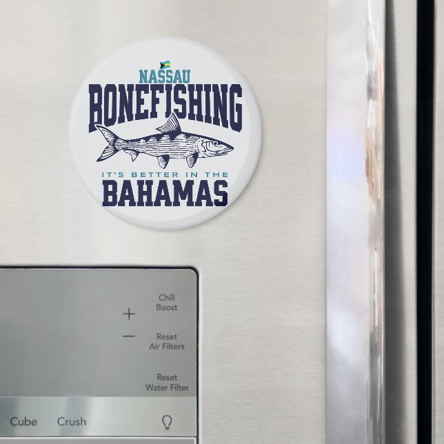 Bahamas Souvenir Gift: Nassau Bahamas Bonefishing Magnet (In Situ (Fridge))