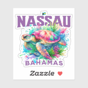 Bahamas Souvenir Gift: Nassau Bahamas Sea Turtle Klistermärken