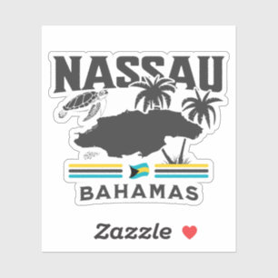Bahamas Souvenir Gift: Nassau Bahamas Självständig Klistermärken