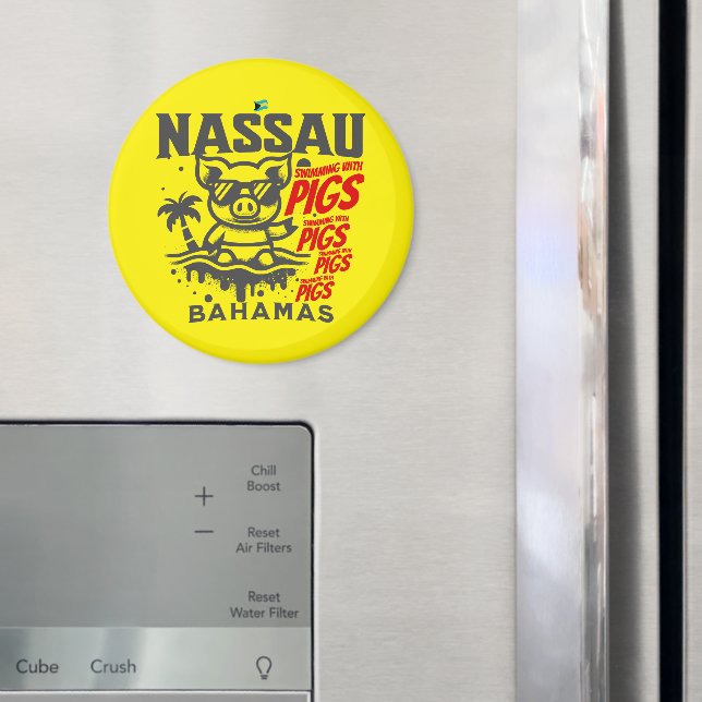 Bahamas Souvenir Gift: Nassau Bahamas Swimming Gri Magnet (In Situ (Fridge))