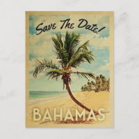 Bahamas Spara Datum Vintage Strand Palmtree