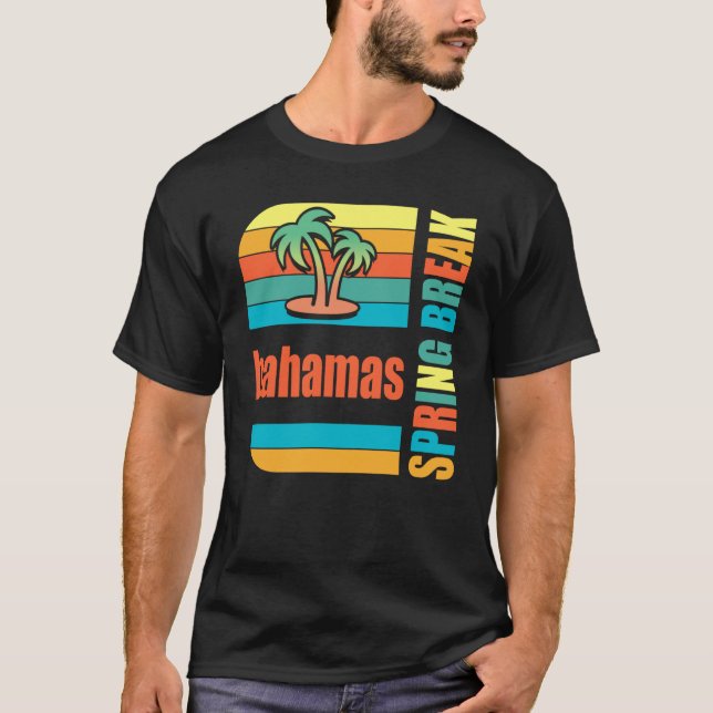 Bahamas Spring Break High School Retro Beach Graph T Shirt (Framsida)