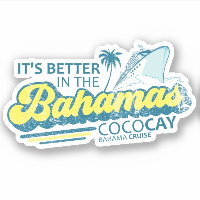 Bahamas Sticker CocoCay Vacation Cruise Klistermärken (Framsida)