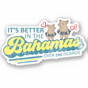 Bahamas Sticker Swimming Grisar Vacation Cruise Klistermärken
