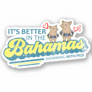 Bahamas Sticker Swimming Grisar Vacation Cruise Klistermärken