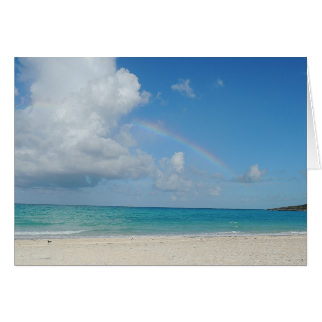 Bahamas strand och regnbåge OBS kort (Framsidan Horizontal)