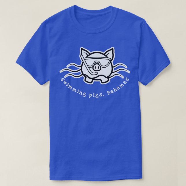 Bahamas Swimming Gris med Mask och Snorkel T Shirt (Design framsida)