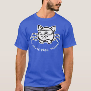 Bahamas Swimming Gris med Mask och Snorkel T Shirt