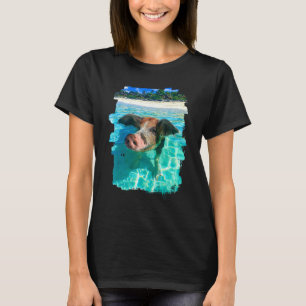 Bahamas Swimming Gris Västindien Beach Resor Summa T Shirt