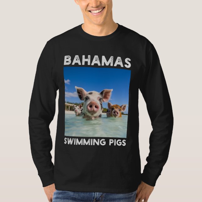 Bahamas Swimming Grisar Exuma T Shirt (Framsida)
