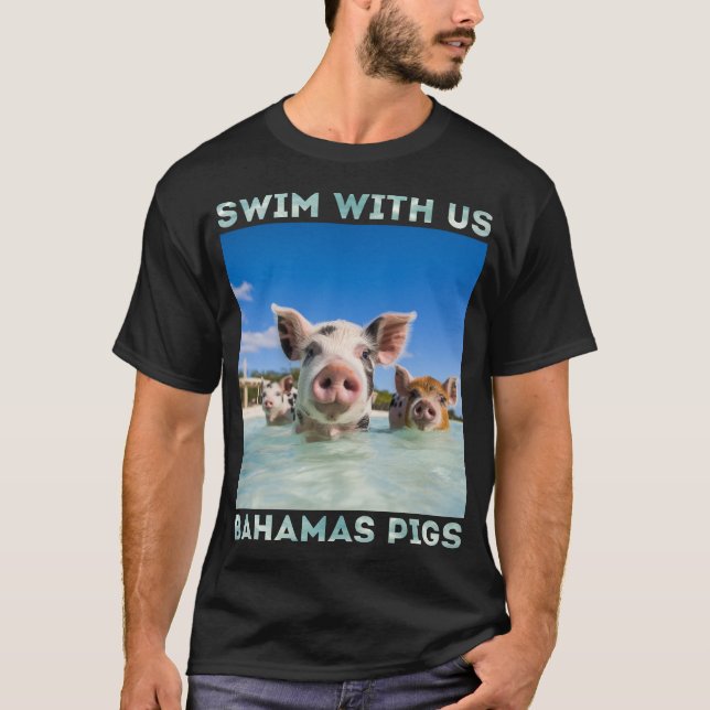Bahamas Swimming Grisar Exuma T Shirt (Framsida)